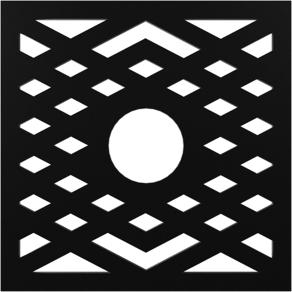 Ekena Millwork Chevron Architectural Grade PVC Pierced Ceiling Medallion, Black, 36"OD x 9 3/8"ID x 1"P CMPP36CHSBL - main